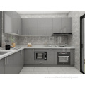 Luxury Solid Grey Wood Kitchen Cabinet With Pantry